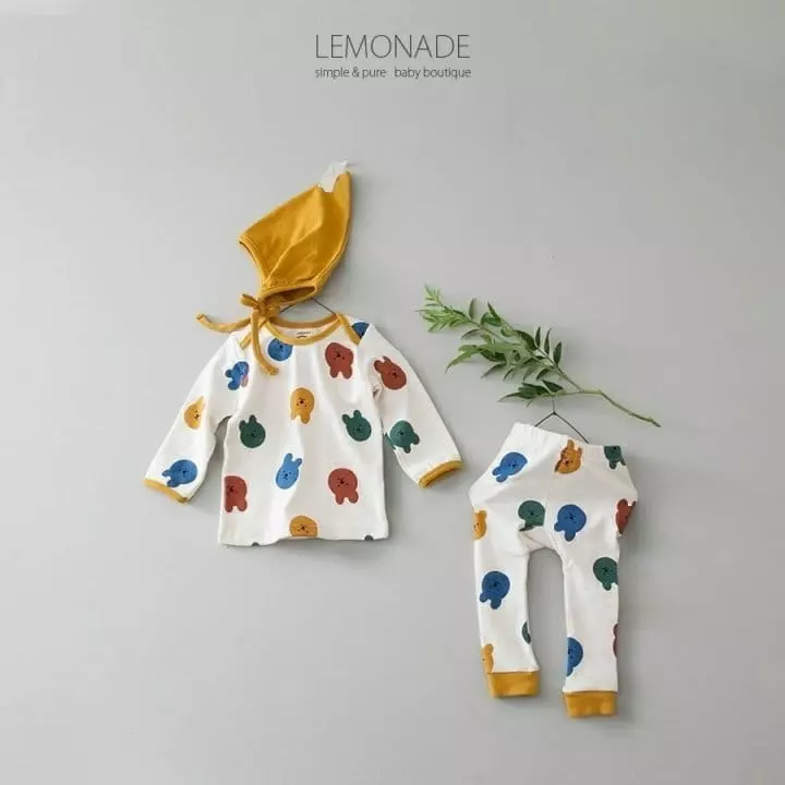 Lemonade - Korean Baby Fashion - #babywear - Rabbit Bear Top Bottom Set