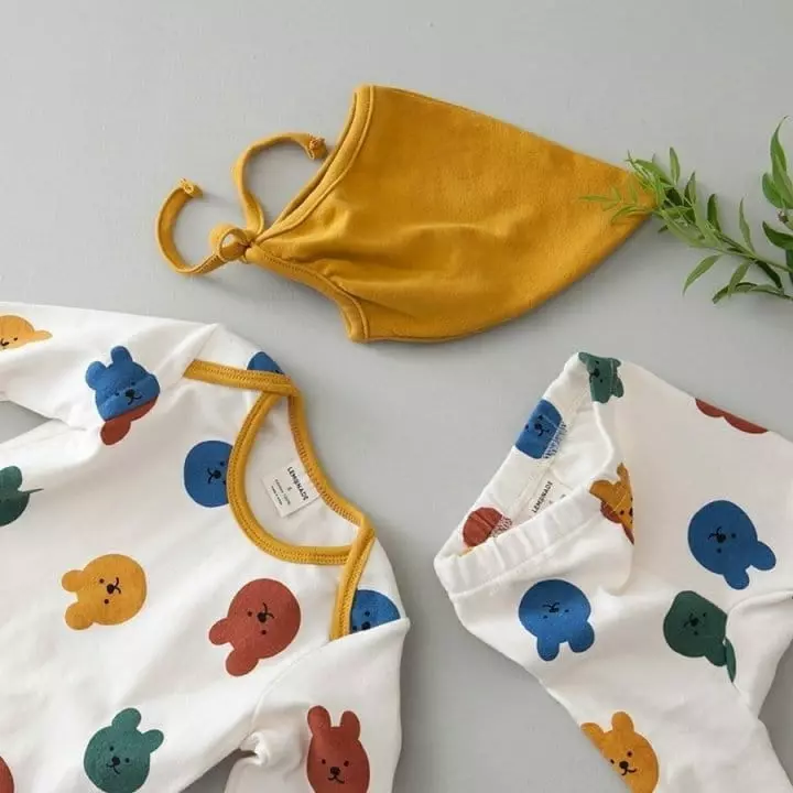 Lemonade - Korean Baby Fashion - #onlinebabyboutique - Rabbit Bear Top Bottom Set - 2