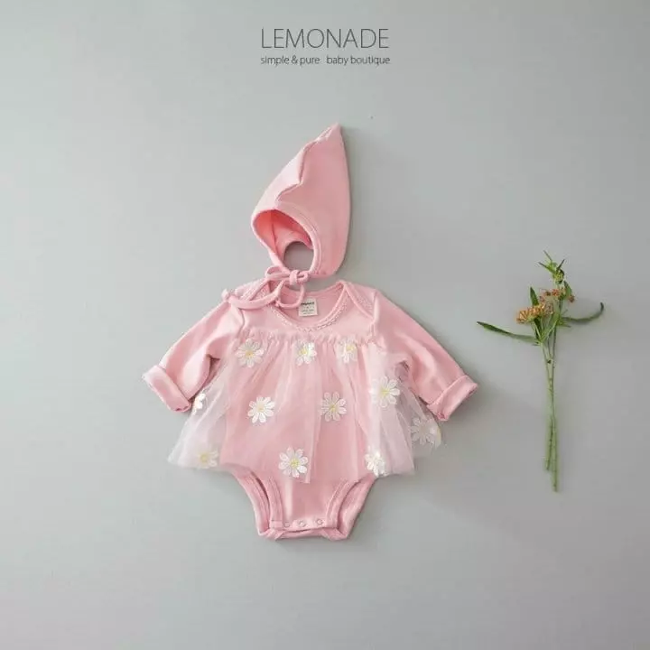 Lemonade - Korean Baby Fashion - #onlinebabyshop - Dandelion Embroidery Bodysuit
