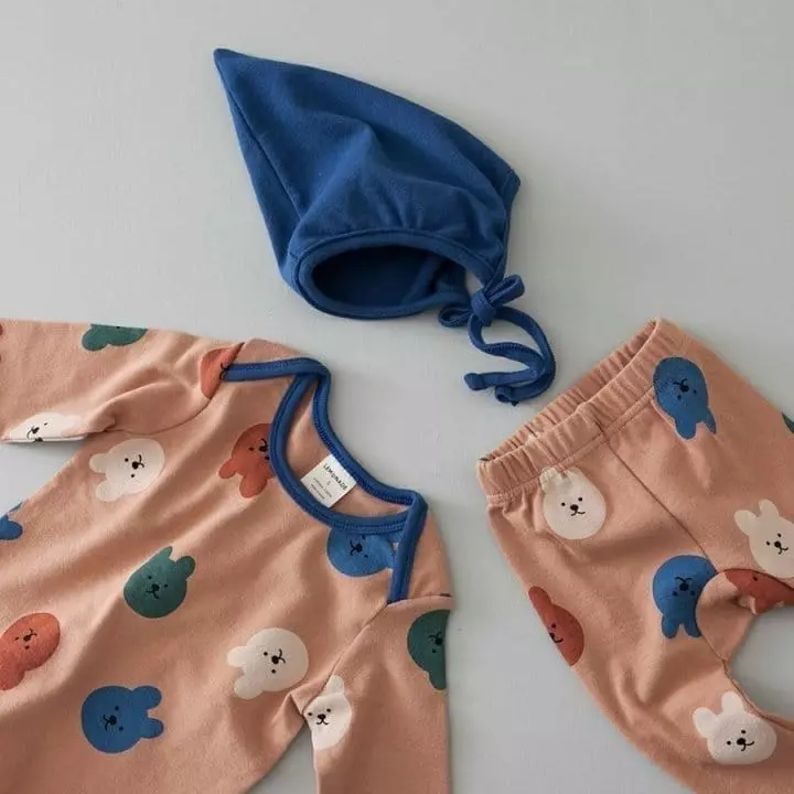Lemonade - Korean Baby Fashion - #onlinebabyshop - Rabbit Bear Top Bottom Set - 4