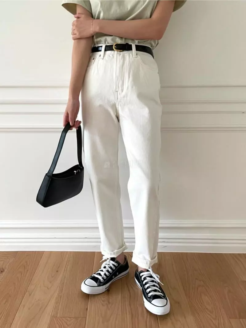 Likewater - Korean Women Fashion - #momslook - Cream Jeans - 2