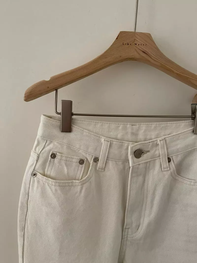 Likewater - Korean Women Fashion - #womensfashion - Cream Jeans - 4