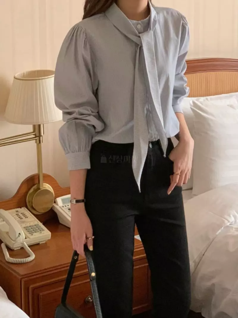 Likewater - Korean Women Fashion - #womensfashion - Tie Blouse - 3