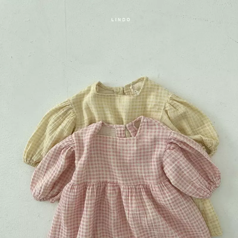 Lindo - Korean Children Fashion - #Kfashion4kids - Loden Check One-piece - 3