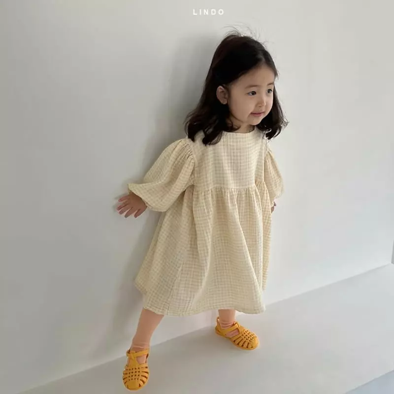 Lindo - Korean Children Fashion - #childrensboutique - Loden Check One-piece - 10