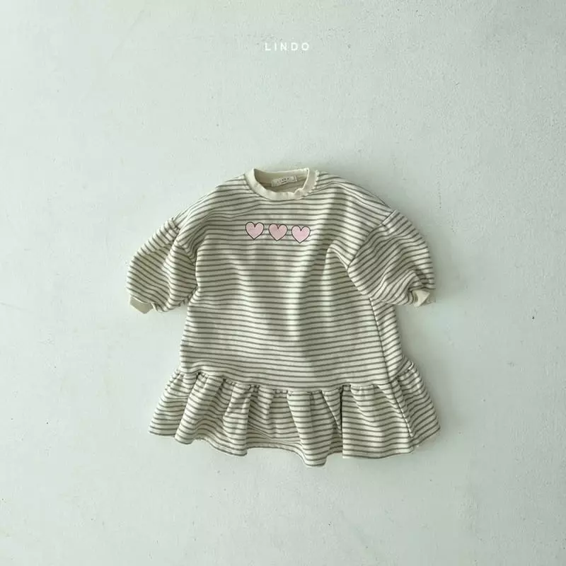 Lindo - Korean Children Fashion - #discoveringself - Heart Heart One-piece - 2