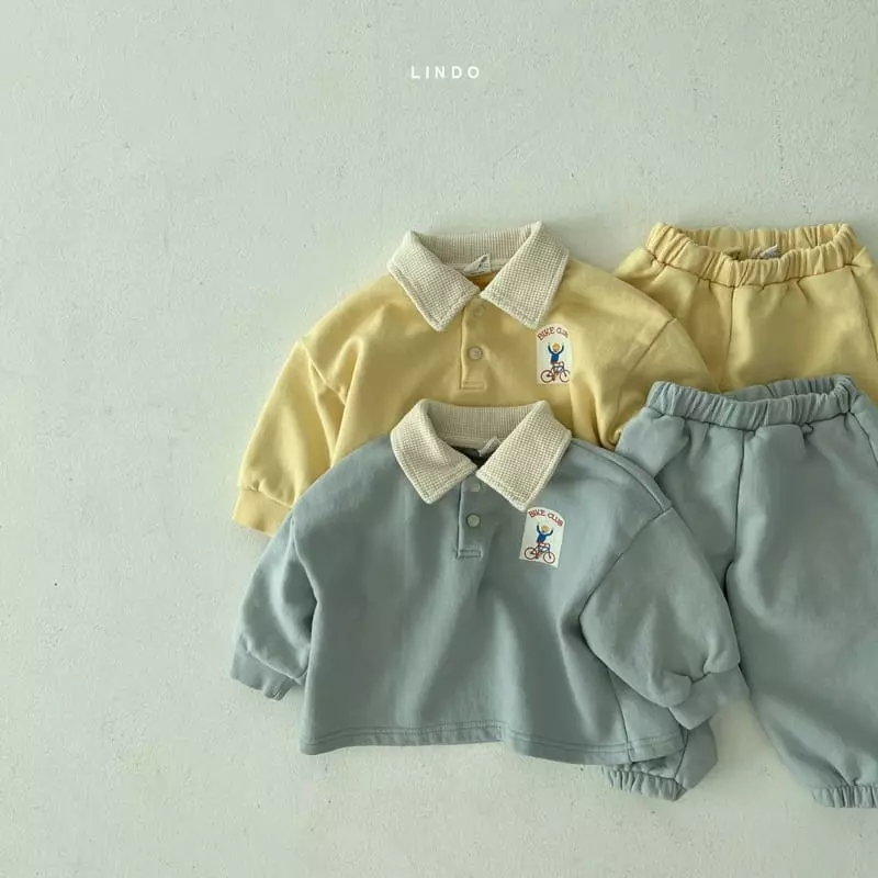 Lindo - Korean Children Fashion - #designkidswear - Open Collar Top Bottom Set - 4