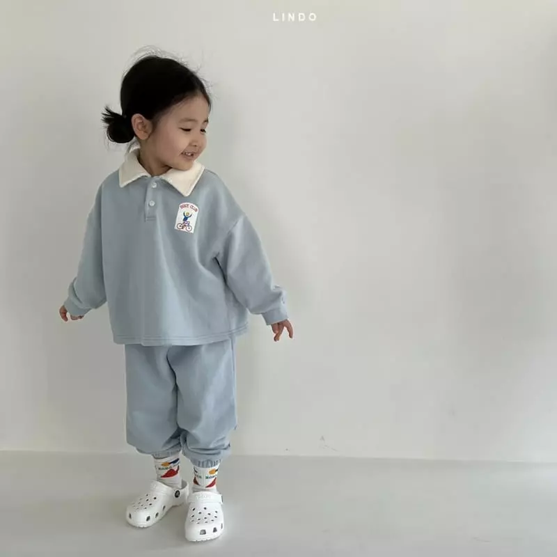 Lindo - Korean Children Fashion - #fashionkids - Open Collar Top Bottom Set - 5