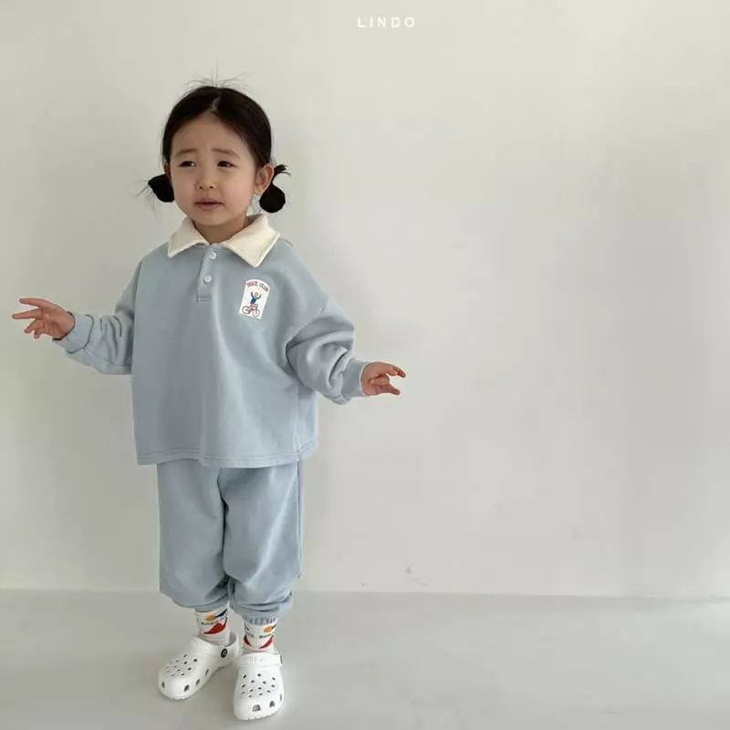 Lindo - Korean Children Fashion - #kidsshorts - Open Collar Top Bottom Set - 6