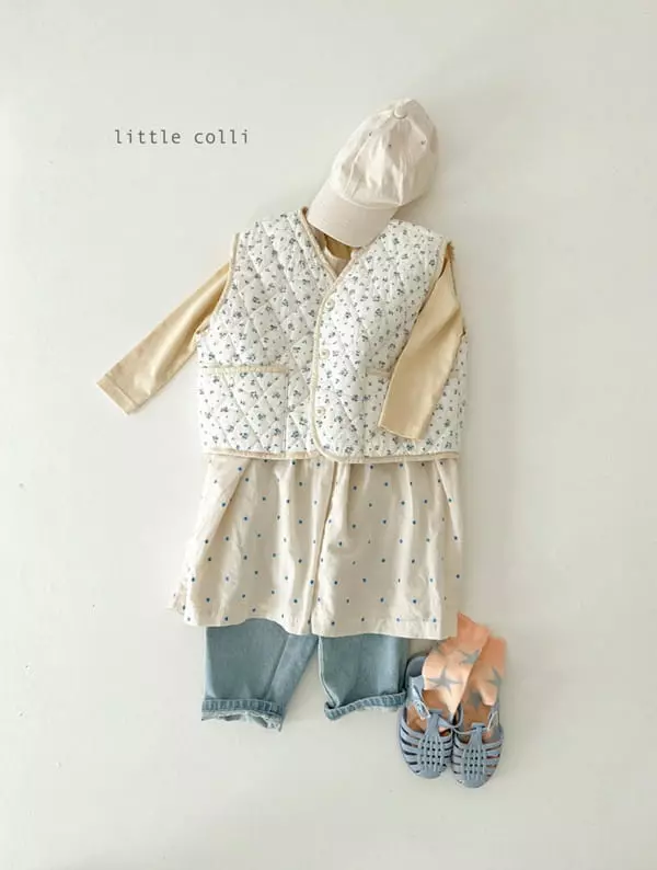 Little Colli - Korean Children Fashion - #prettylittlegirls - Blue Flower Vest - 4