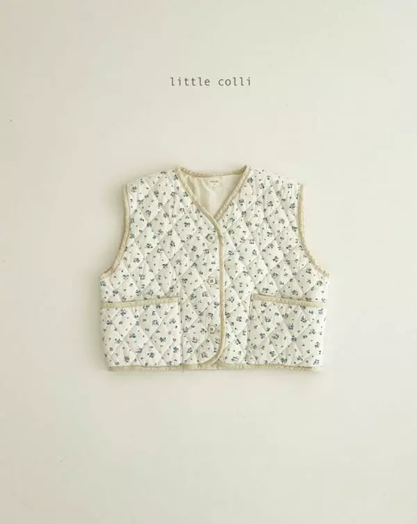 Little Colli - Korean Children Fashion - #magicofchildhood - Blue Flower Vest