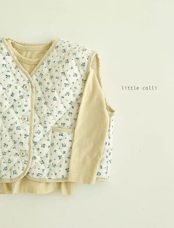 Little Colli - Korean Children Fashion - #minifashionista - Blue Flower Vest - 2