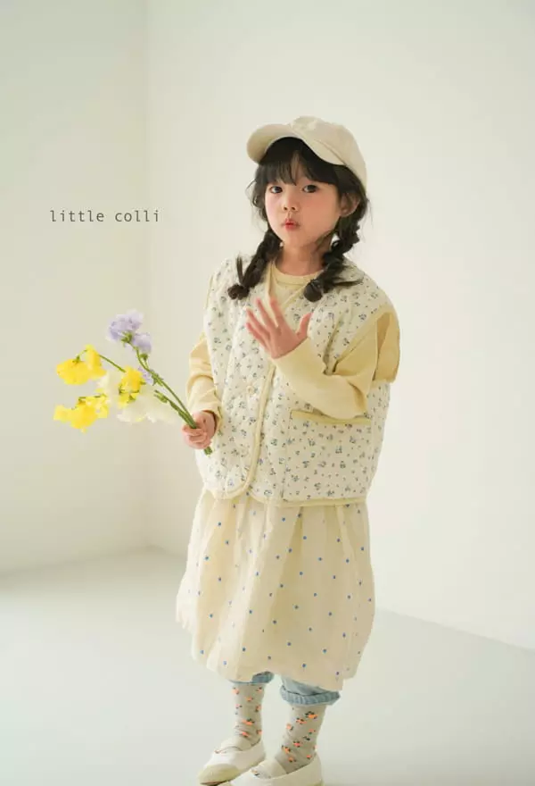 Little Colli - Korean Children Fashion - #prettylittlegirls - Blue Flower Vest - 3