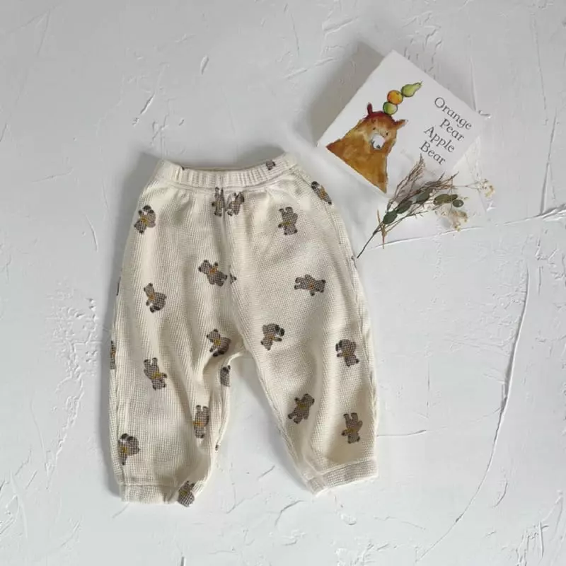 Lovin - Korean Children Fashion - #kidzfashiontrend - Waffle Jogger Pants - 7