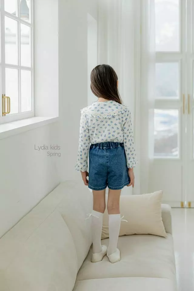 Lydia - Korean Children Fashion - #littlefashionista - Denim Wrinkle Skirt Pants - 6