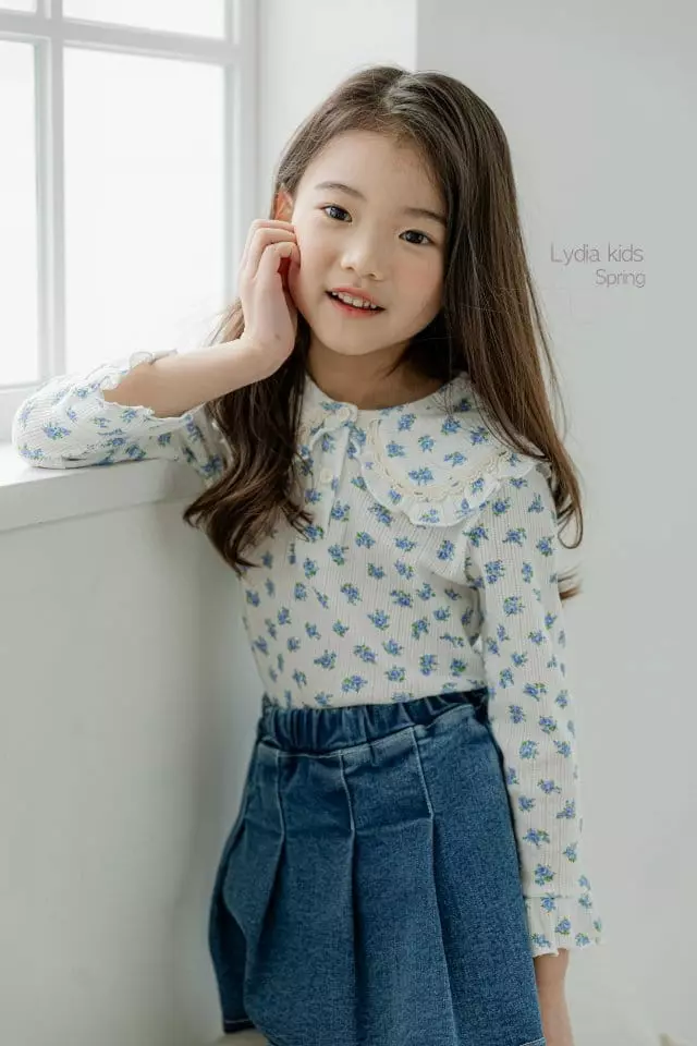 Lydia - Korean Children Fashion - #stylishchildhood - Jasmine Collar Tee - 2