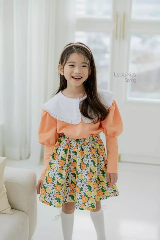 Lydia - Korean Children Fashion - #todddlerfashion - Colalr Puff Tee