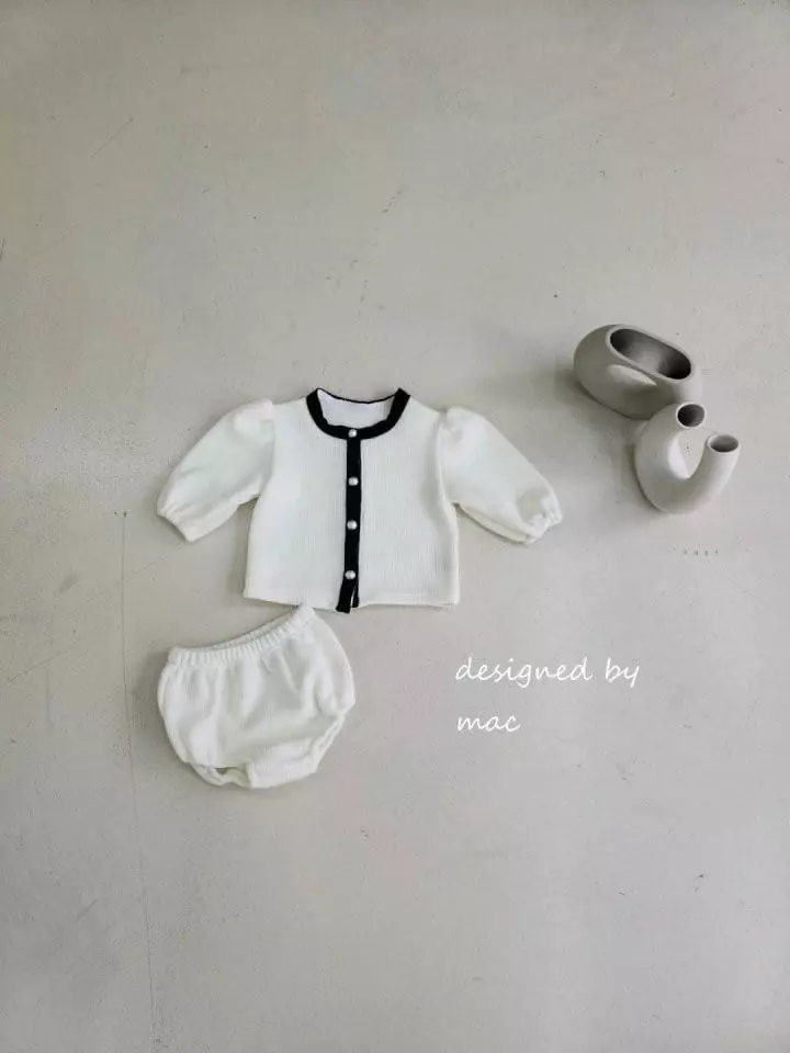 Mac - Korean Baby Fashion - #babyboutique - Puff Cardigan Bloomer Set - 5