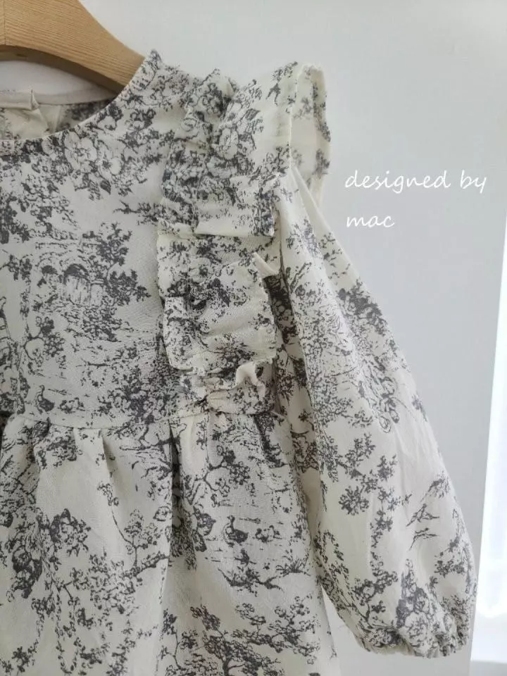 Mac - Korean Baby Fashion - #babyboutiqueclothing - Drawung One-piece Bodysuit - 3