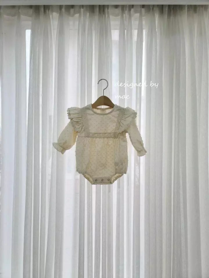 Mac - Korean Baby Fashion - #babyclothing - Lace Wing Bodysuit with Bonnet - 2