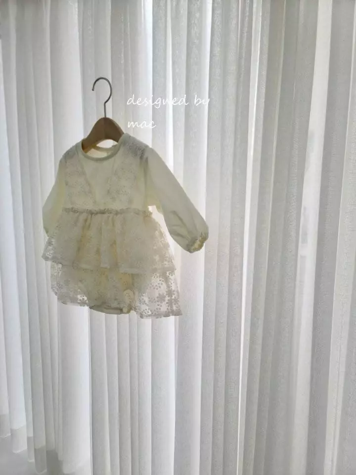 Mac - Korean Baby Fashion - #babyclothing - Lace One-piece Bodysuit
