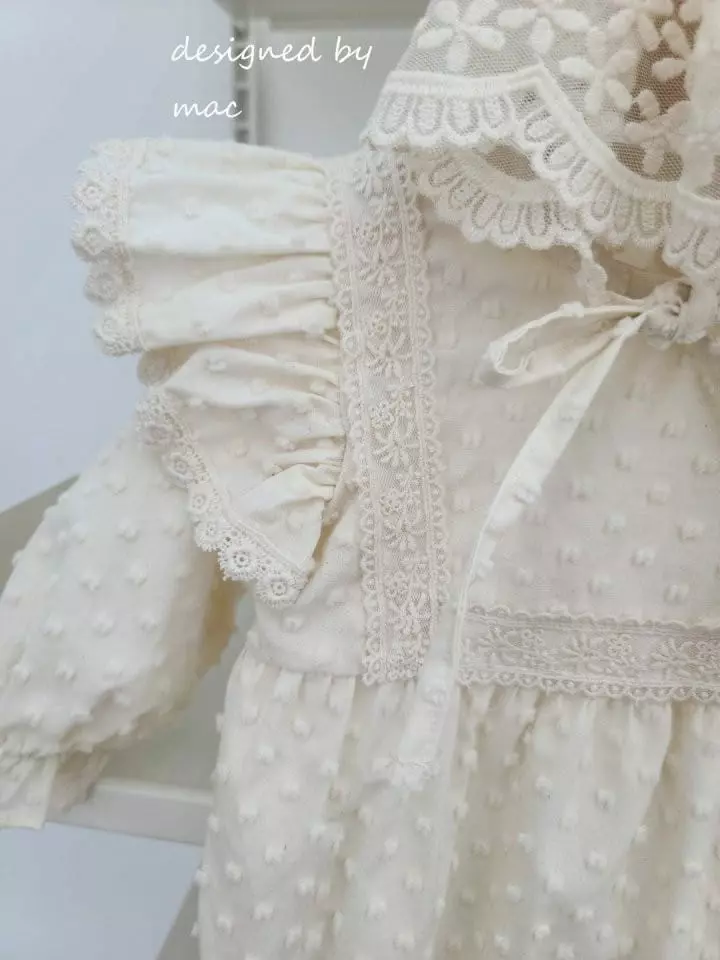 Mac - Korean Baby Fashion - #babyfashion - Lace Wing Bodysuit with Bonnet - 3