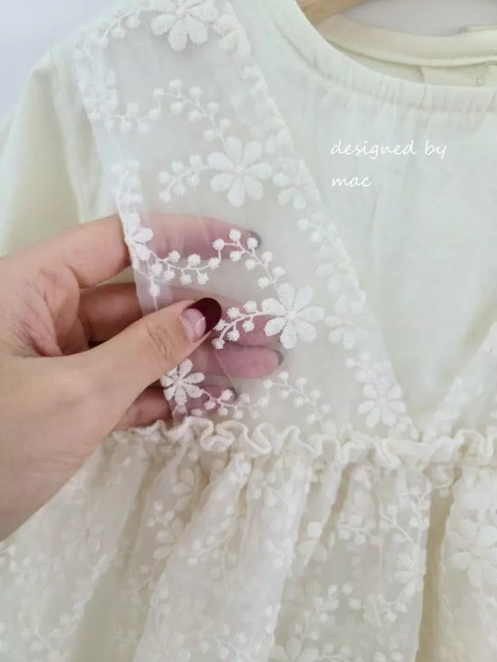 Mac - Korean Baby Fashion - #babyfashion - Lace One-piece Bodysuit - 2