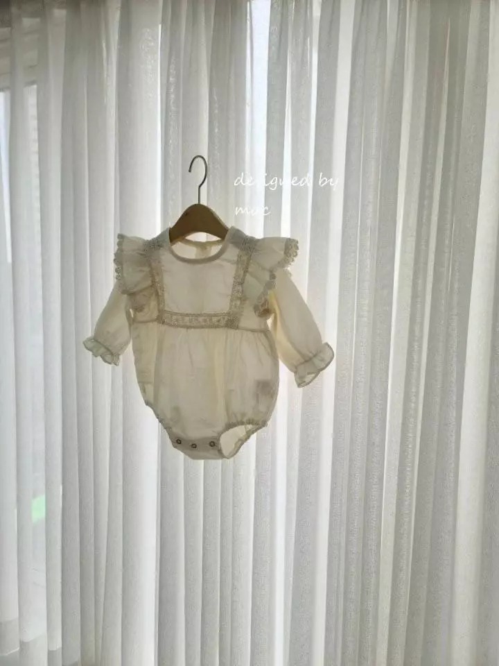 Mac - Korean Baby Fashion - #babyfashion - Lace Wing Bodysuit with Bonnet - 4