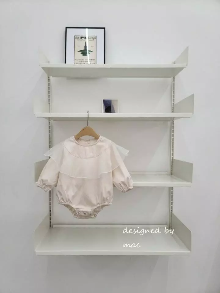 Mac - Korean Baby Fashion - #babygirlfashion - Ruffle One-piece Bodysuit with Bonnet - 6