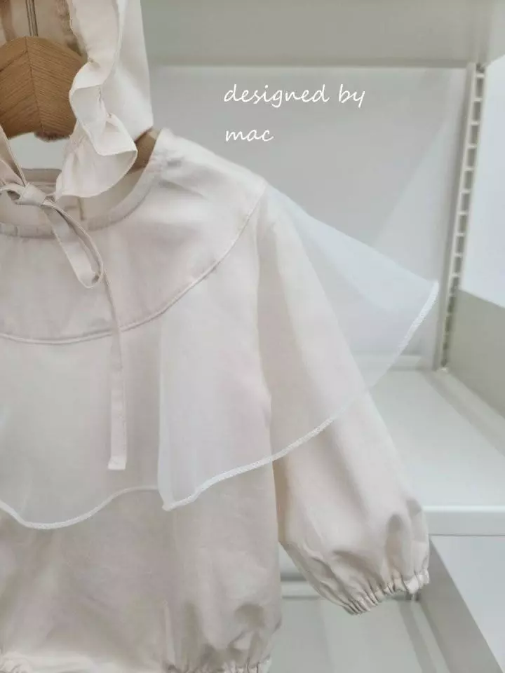 Mac - Korean Baby Fashion - #babylifestyle - Ruffle One-piece Bodysuit with Bonnet - 7