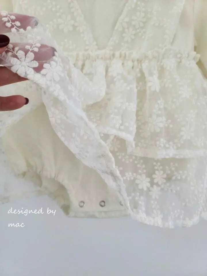 Mac - Korean Baby Fashion - #babylifestyle - Lace One-piece Bodysuit - 5