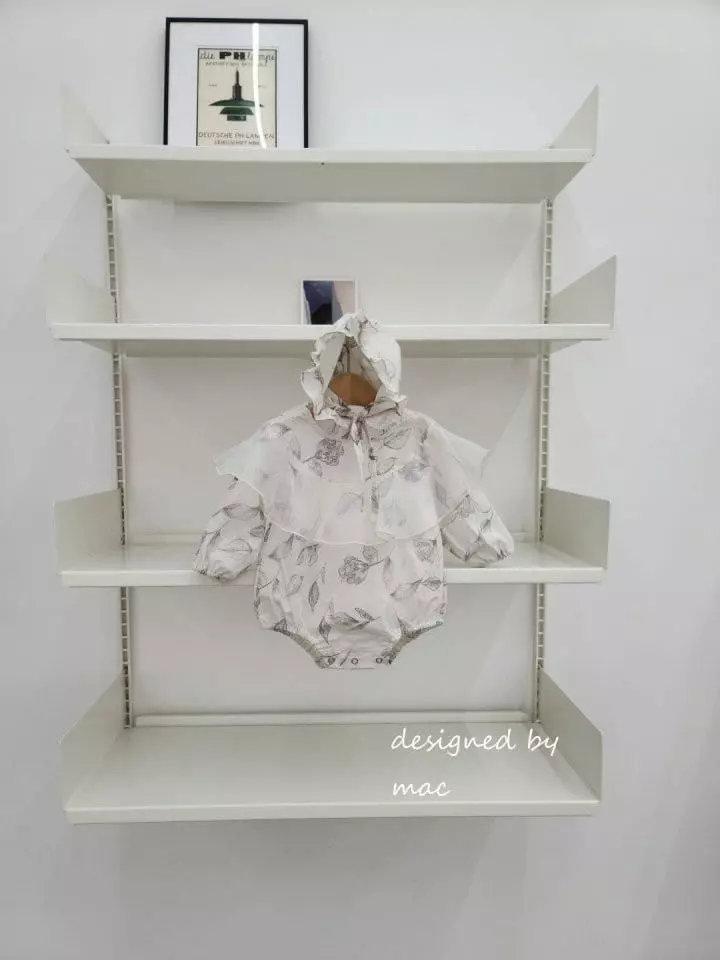 Mac - Korean Baby Fashion - #babyoninstagram - Ruffle One-piece Bodysuit with Bonnet - 8