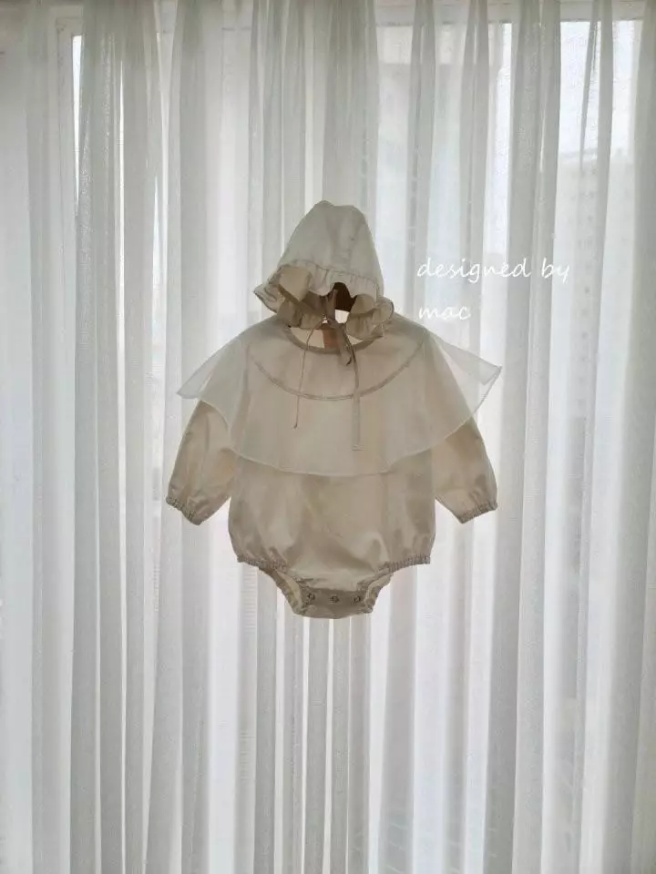 Mac - Korean Baby Fashion - #babyoutfit - Ruffle One-piece Bodysuit with Bonnet - 10