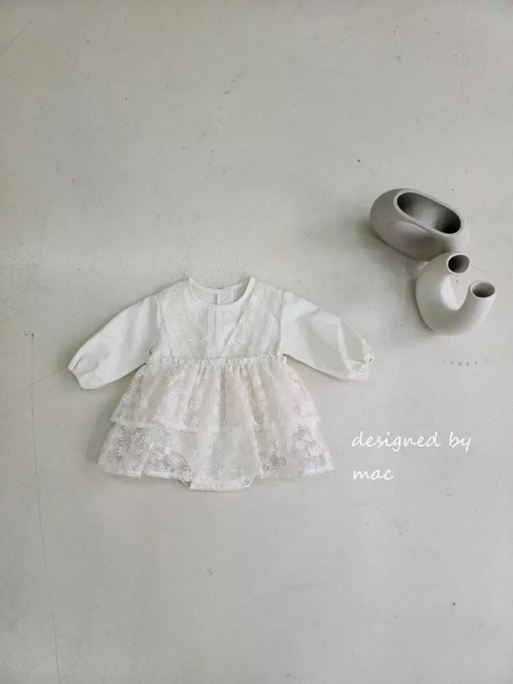 Mac - Korean Baby Fashion - #babyoutfit - Lace One-piece Bodysuit - 8