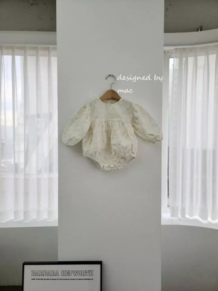 Mac - Korean Baby Fashion - #babyoutfit - Bori Flower Embroidery Bodysuit with Bonnet - 8