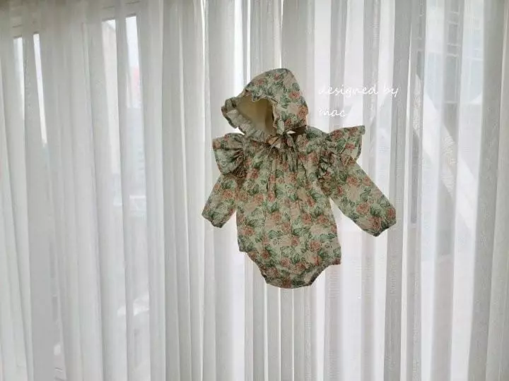 Mac - Korean Baby Fashion - #babyootd - Winf Bodysuit with Bonnet - 4
