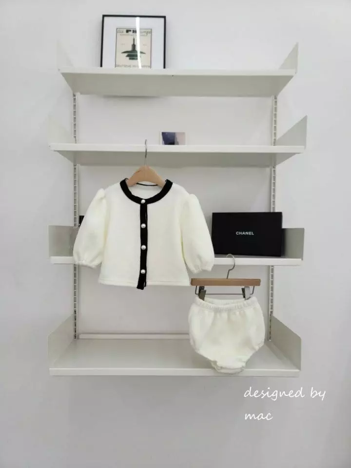 Mac - Korean Baby Fashion - #babyoutfit - Puff Cardigan Bloomer Set