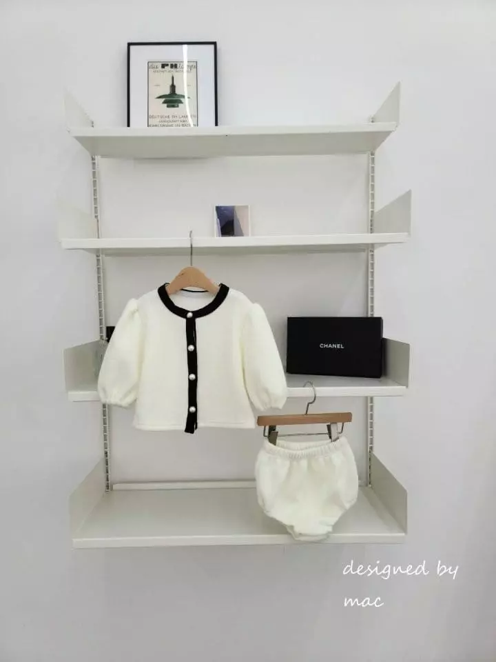 Mac - Korean Baby Fashion - #babywear - Puff Cardigan Bloomer Set - 2