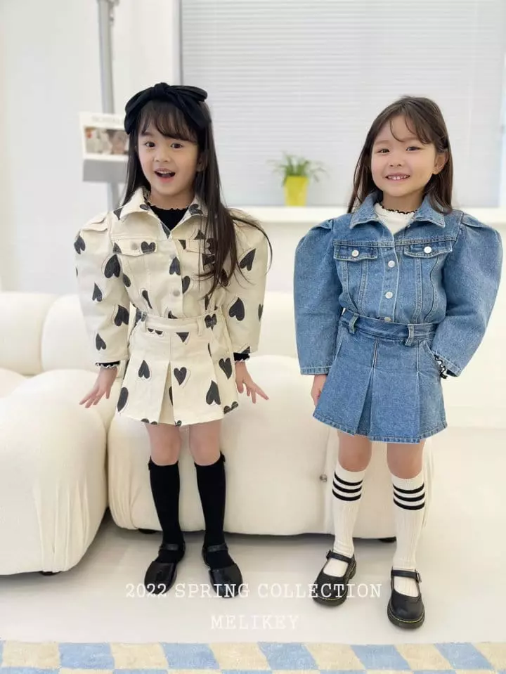 Melikey - Korean Children Fashion - #Kfashion4kids - Puff Denim Jacket - 8