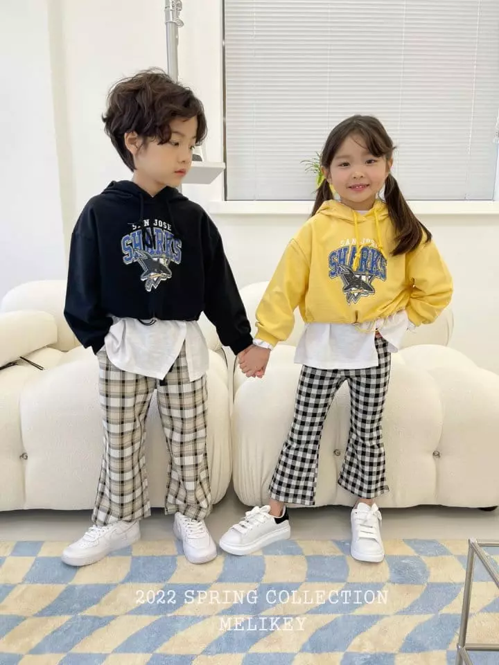 Melikey - Korean Children Fashion - #childofig - Big Check Bootscut Leggings - 12