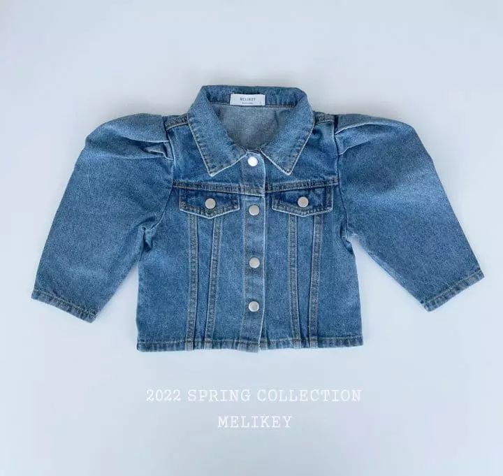 Melikey - Korean Children Fashion - #childrensboutique - Puff Denim Jacket