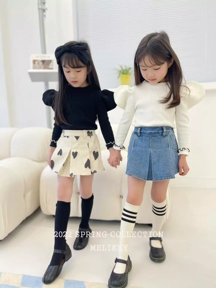 Melikey - Korean Children Fashion - #childrensboutique - Wrinkle Denim Skirt Shorts - 12