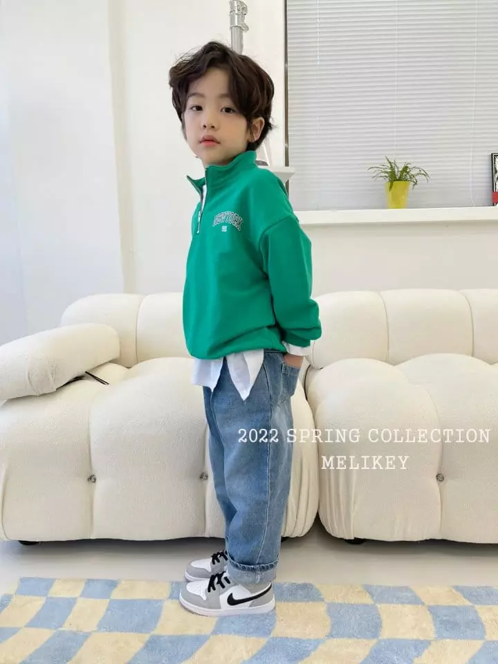 Melikey - Korean Children Fashion - #designkidswear - Denim Wrinkle Baggy Pants