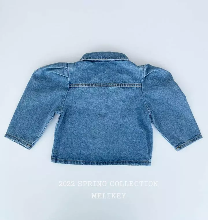 Melikey - Korean Children Fashion - #designkidswear - Puff Denim Jacket - 2