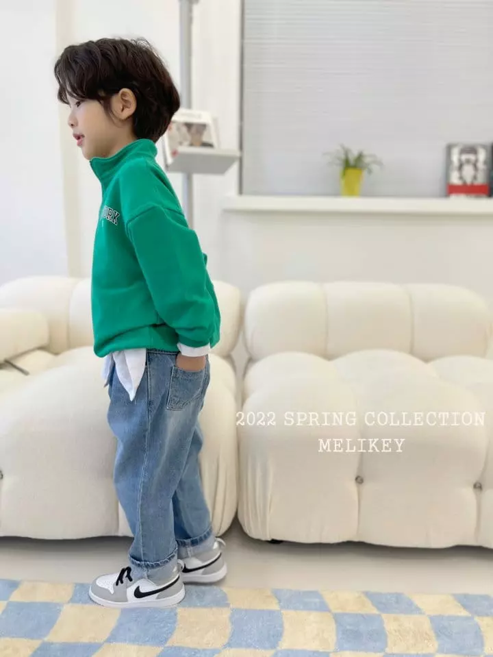 Melikey - Korean Children Fashion - #discoveringself - Denim Wrinkle Baggy Pants - 2