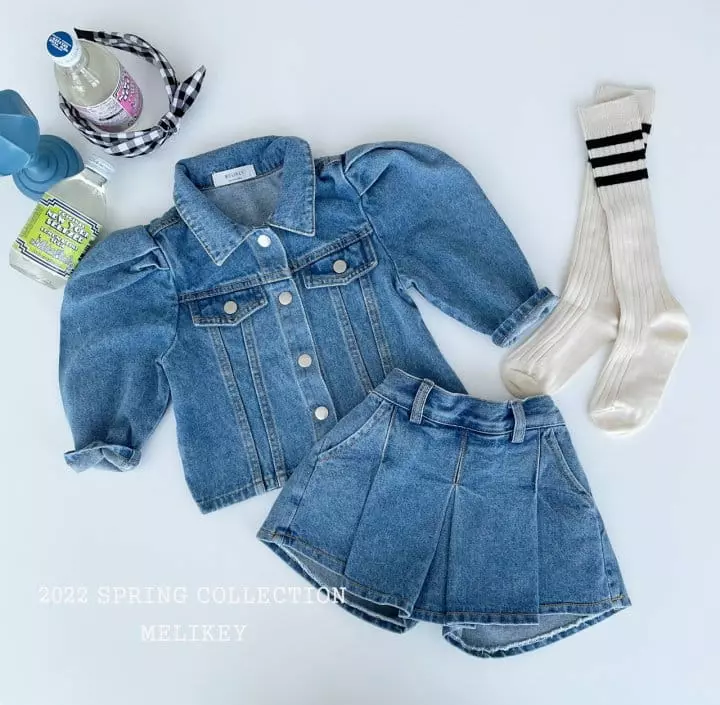 Melikey - Korean Children Fashion - #discoveringself - Puff Denim Jacket - 3