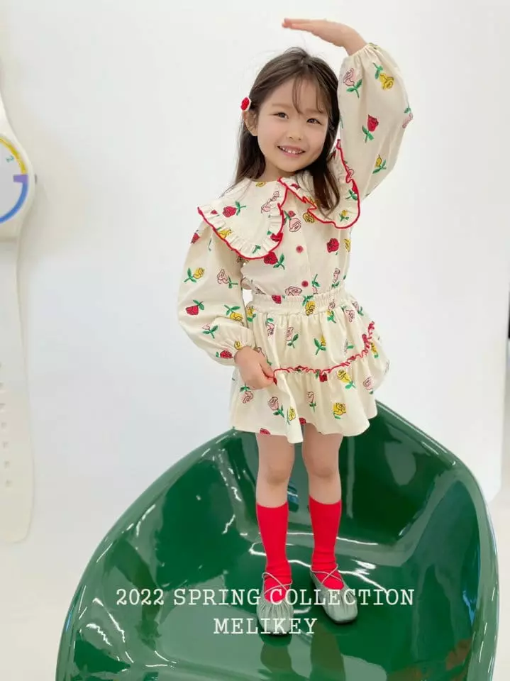 Melikey - Korean Children Fashion - #fashionkids - Rose Frill Blouse - 6