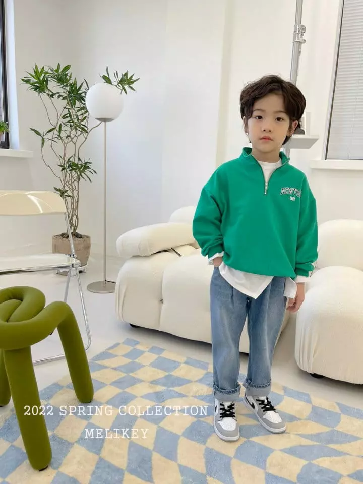 Melikey - Korean Children Fashion - #fashionkids - Denim Wrinkle Baggy Pants - 3