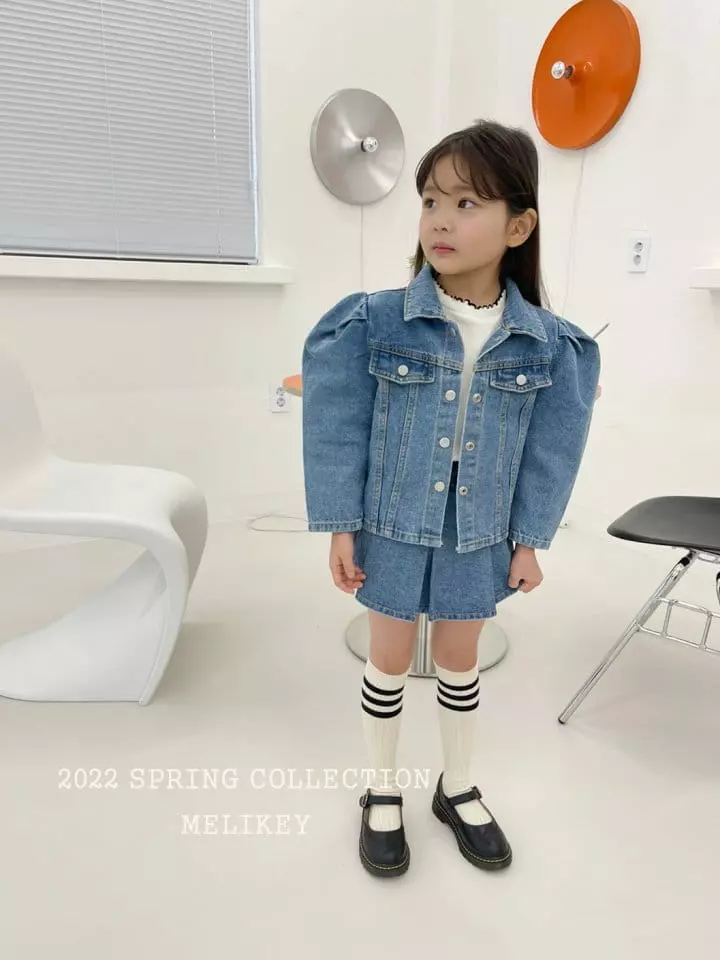 Melikey - Korean Children Fashion - #discoveringself - Puff Denim Jacket - 4
