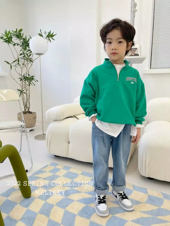 Melikey - Korean Children Fashion - #fashionkids - Denim Wrinkle Baggy Pants - 4